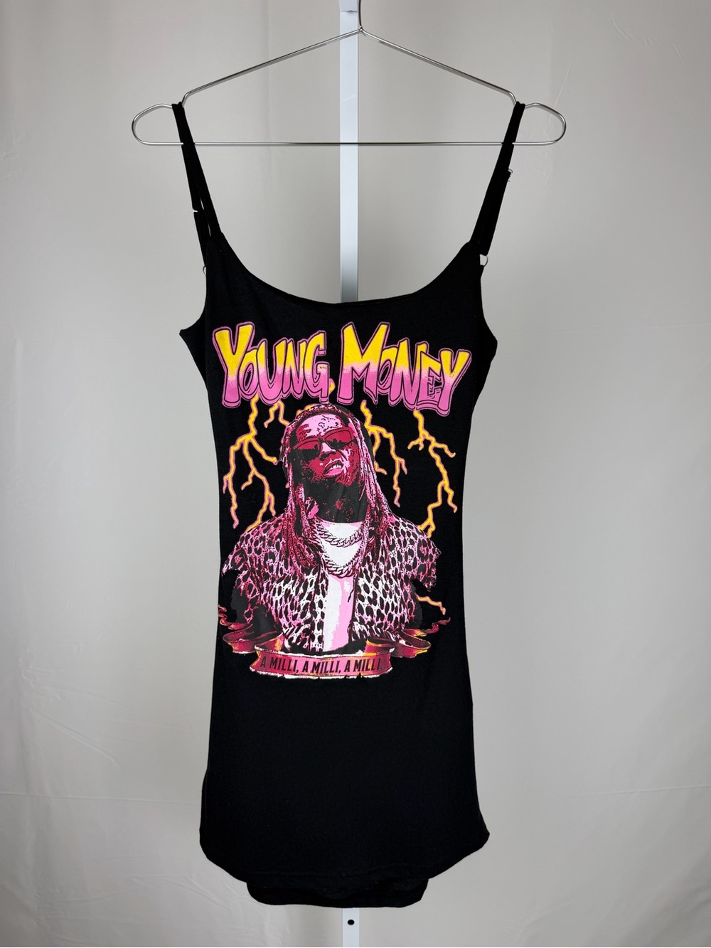 Reason x Lil Wayne A Milli Tank Dress XL Black Young Money Y2K Hip Hop